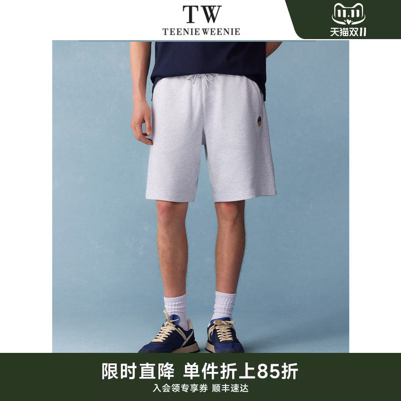 TeenieWeenie小熊男装2026夏直筒休闲刺绣宽松五分裤纯棉运动短裤