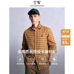 休闲上衣格子长袖 美式 TeenieWeenie小熊男装 衬衫 明星同款