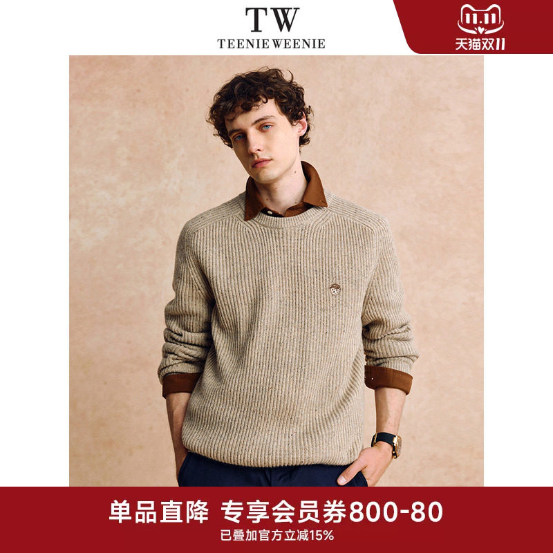 TeenieWeenie小熊男装毛衣日常时尚潮流舒适保暖上衣秋冬针织衫