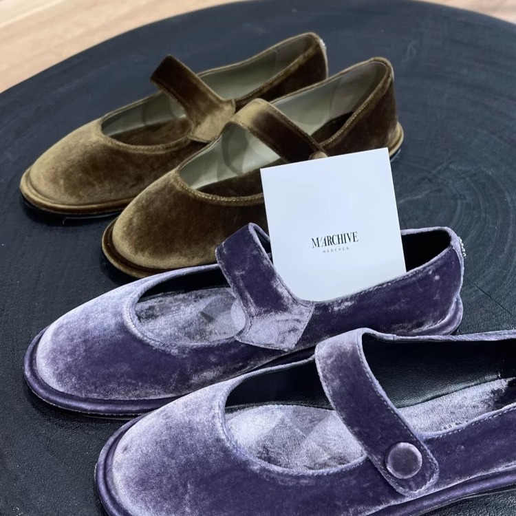 MARCHEN复古绒面钢琴课玛丽珍鞋