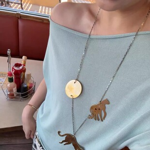 JACQUES WEI 安格集合店 25新款时尚异形水滴耳钉耳饰豹子项链女