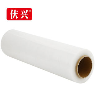 伏兴PE缠绕膜包装膜打包膜自粘性拉伸膜工业保鲜膜防水捆包膜宽50