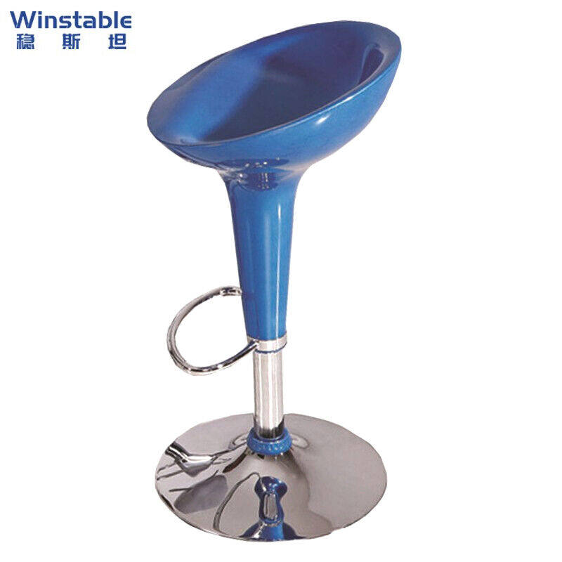 稳斯坦W423升降椅子酒吧椅展桌椅ABS吧台椅收银凳高脚凳子宝蓝（