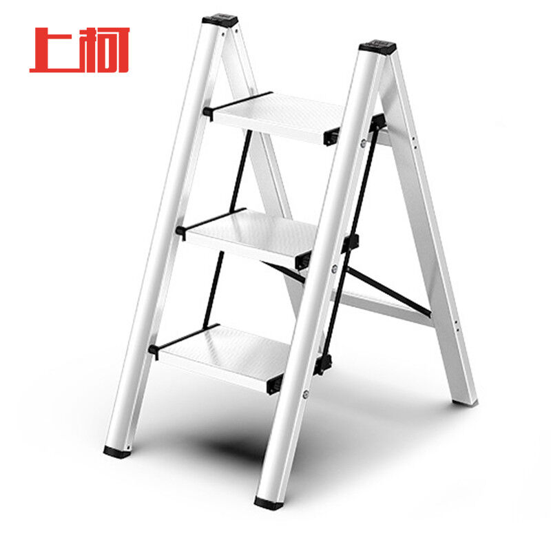 上柯G6259铝合金登高梯登高凳便携置物架多功能花架梯凳折叠梯三