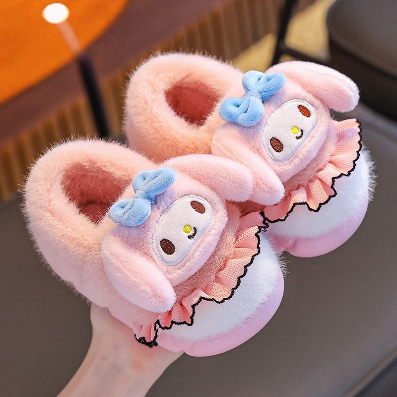 儿童美乐蒂包跟棉拖鞋保暖可爱