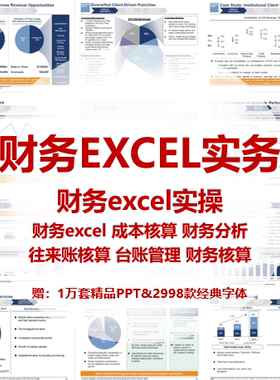 财务总监excel实操 财务Excel视频课 往来账excel成本核算台账等