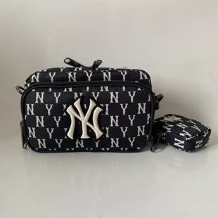 韩国MLB Monogram迷你相机包单肩包腰包 经典NY老花满印3ACRS012N