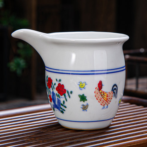 斗彩鸡缸茶杯斗彩鸡缸盖碗茶具