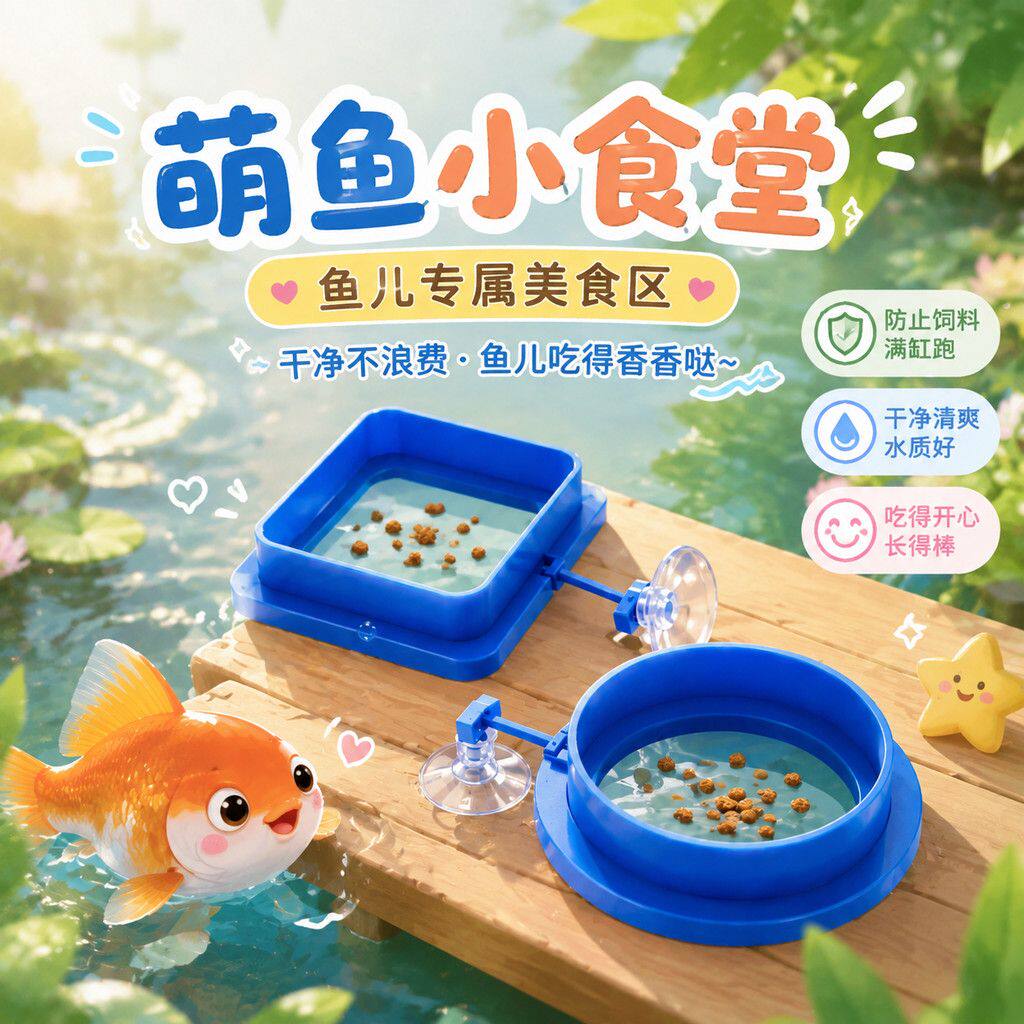 新款鱼缸喂食食器漂浮神