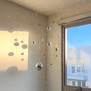 星星夜空反光挂饰迪斯科球风铃挂件客厅楼梯新年春节氛围感装饰