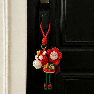 马年吉祥物挂件门把手过年装饰2026新年布置门挂春节小马喜庆挂饰