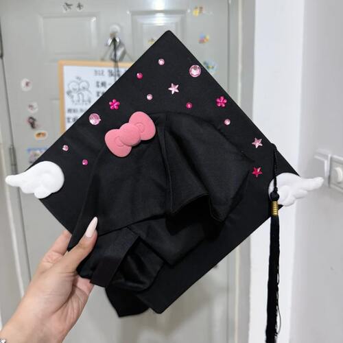 手工DIY蝴蝶结装饰学士帽博士硕士学生毕业帽发夹拍照出片神器