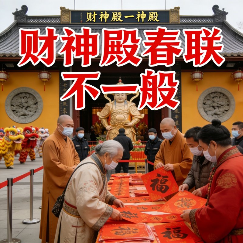 财神殿春联门贴中国红关公张飞小全开植绒贴纸新年春节用品门神贴,家居饰品,门贴,淘宝优惠券,粉丝福利购,淘宝优惠卷