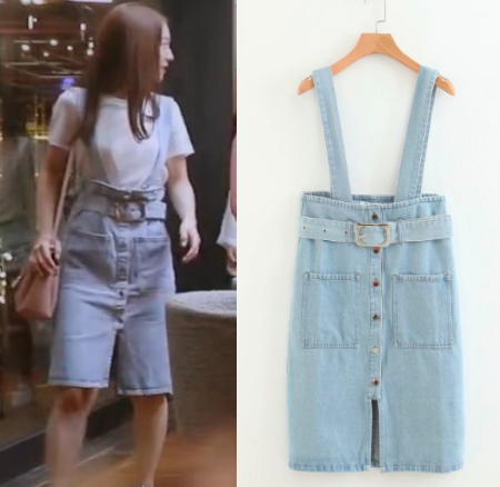 心动的信号胡金铭同款半连衣裙子中裙开叉腰带背带裙牛仔半身裙|msdalam kategori Butik wanita / wanita, skirt - dari Buy2taobao.com untuk memberikan perkhidmatan ejen Taobao profesional membeli