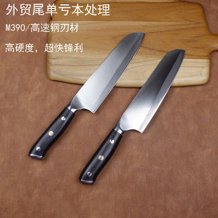 M390粉末钢菜刀出口余单高速钢锋利耐用日式三德刀女士料理刀片肉