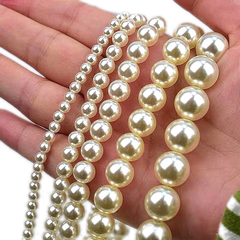 直供620色仿施家玻璃珍珠正圆小孔高品质仿海水散珠手工diy饰品