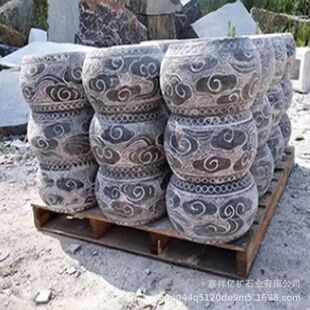 石雕柱顶石柱墩奠基石雕刻青石石墩坐墩家居寺院建筑石头底墩雕塑