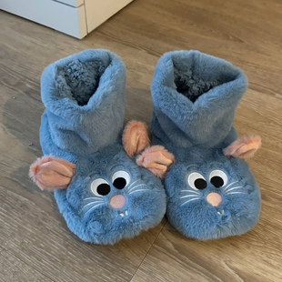 primark料理鼠王拖鞋室内家居地板鞋冬季加厚地板袜加绒高筒棉鞋