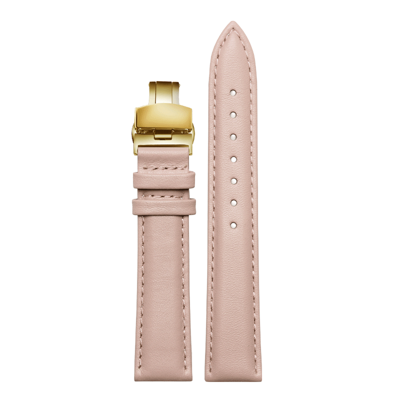 简约时尚平纹真牛皮手表带女15mm