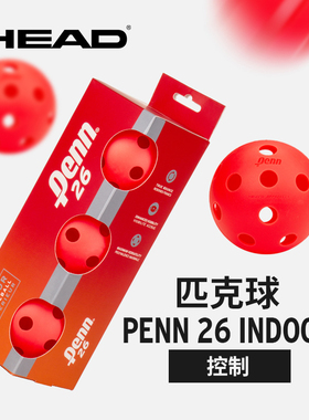 HEAD海德匹克球PICKLEBALL比赛训练用球3粒罐装PENN INDOOR