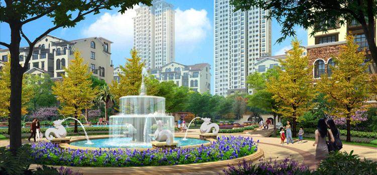 喷泉设计案例效果图 小区景观 话筒喷泉 音乐喷泉广场 园林喷泉