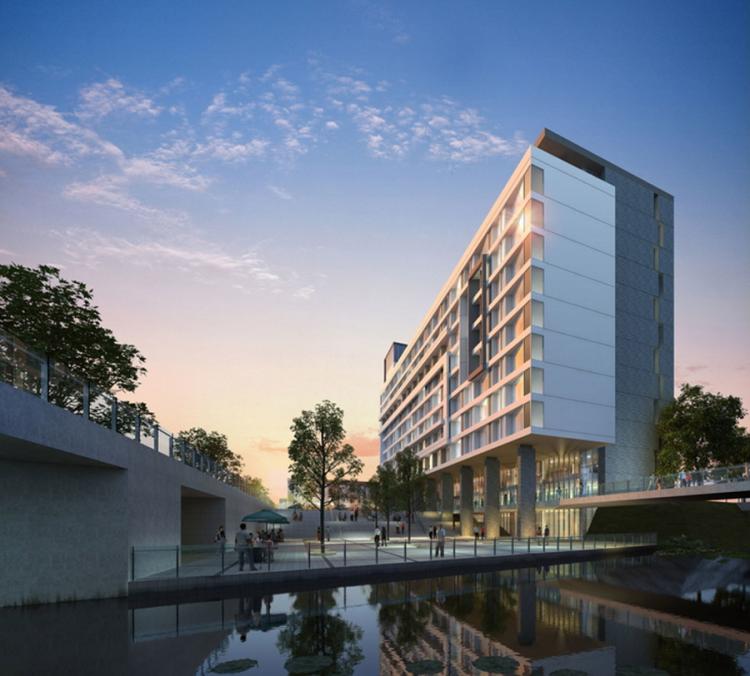 公寓楼建筑外观设计案例效果图摩天大楼 邻居 住宅 门面 住宅区