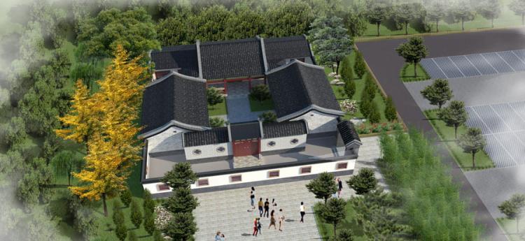 古建四合院设计效果图 民居建筑农家院民居住宅传统民居乡居别墅