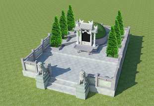 墓地设计案例效果图 土葬墓冢坟地坟墓风俗墓碑风水牌坊陵园公墓