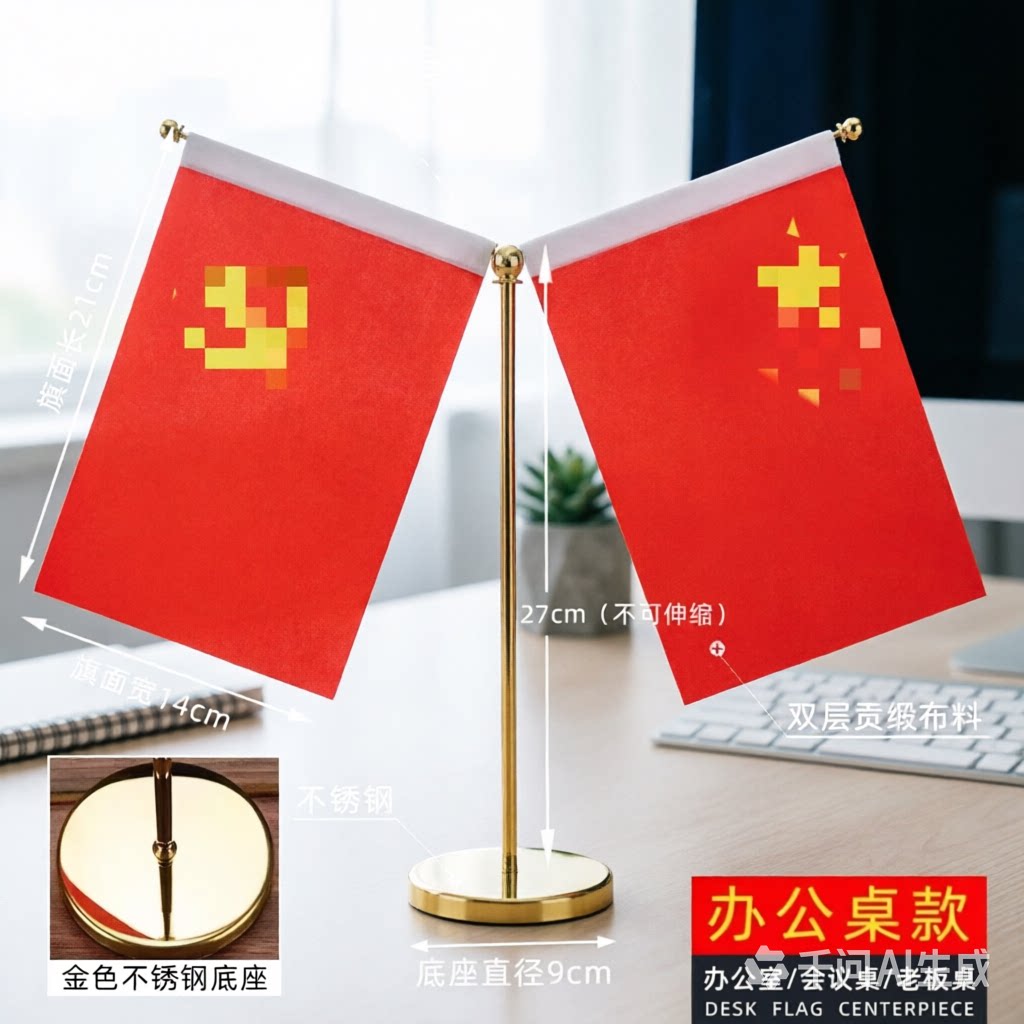 红旗摆件桌面摆件办公桌高端摆件客厅装饰品水晶小红旗办公室摆件图片