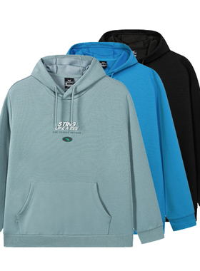 361度男子运动套头卫衣新品秋季男士口袋连帽上衣34002A