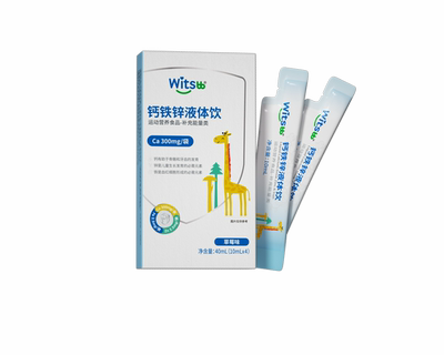 【zfb场域专享】witsbb健敏思小蓝条钙铁锌液体饮钙4条装