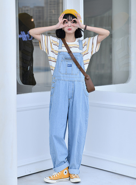 TOANDFRO / 2022春款高腰减龄牛仔裤女春夏秋冬都能穿的背带裤