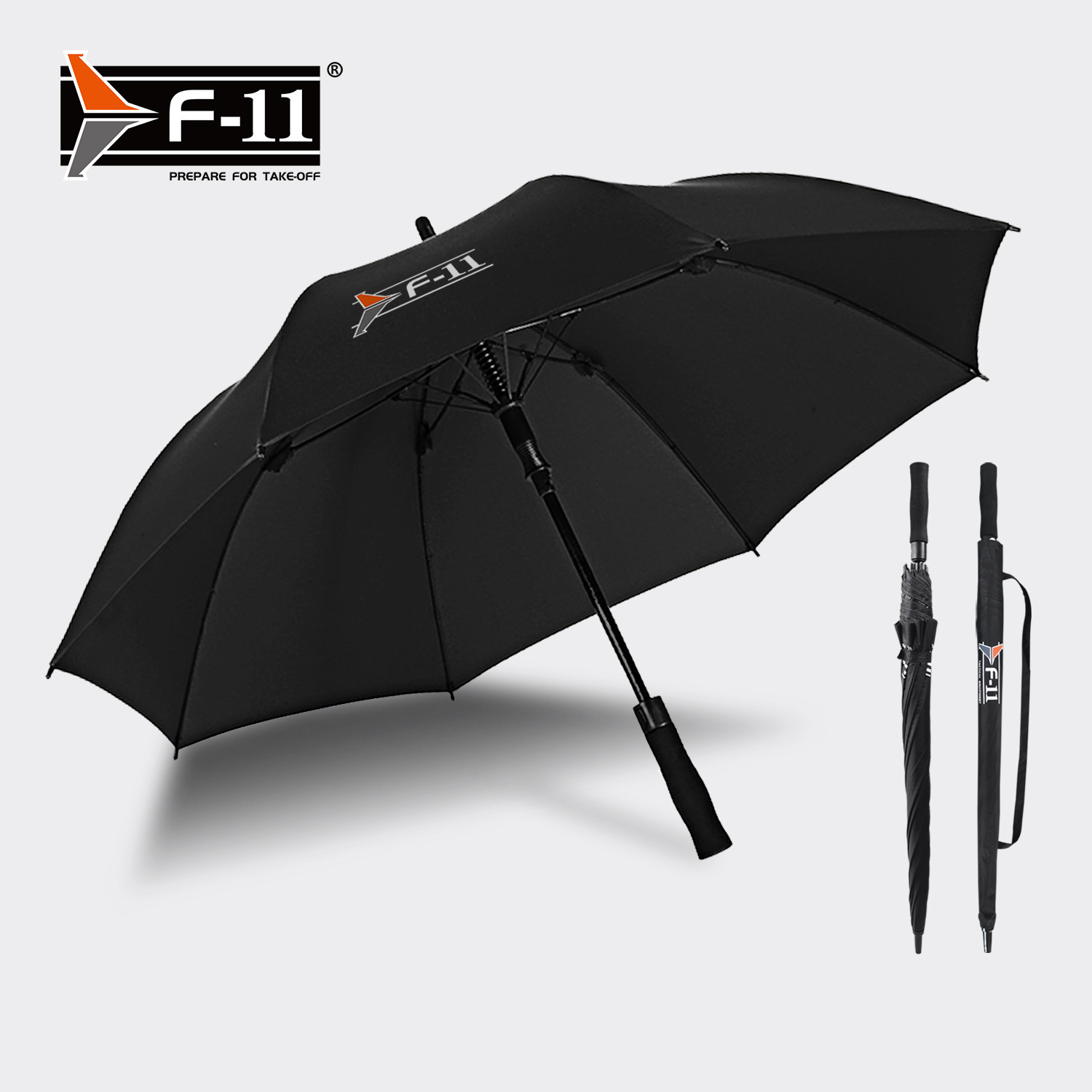 f-11自动直柄双层勤务伞超大战术双层防紫外线防风伞