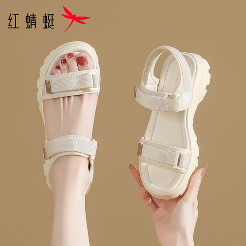 红蜻蜓女鞋春夏新款休闲凉鞋