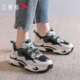 红蜻蜓女鞋 女 厚底增高休闲运动鞋 2025秋冬新款 撞色加绒潮流老爹鞋