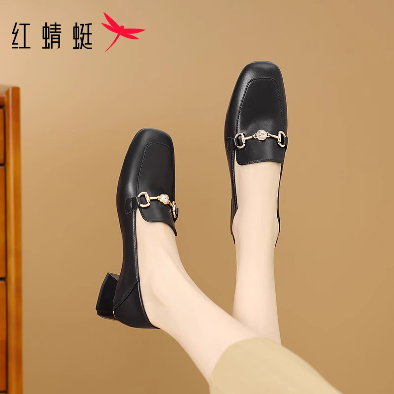 红蜻蜓乐福鞋2025秋冬新款女鞋时尚百搭浅口一脚蹬通勤单鞋妈妈鞋,女鞋,乐福鞋（豆豆鞋）,淘宝优惠券,粉丝福利购,淘宝优惠卷