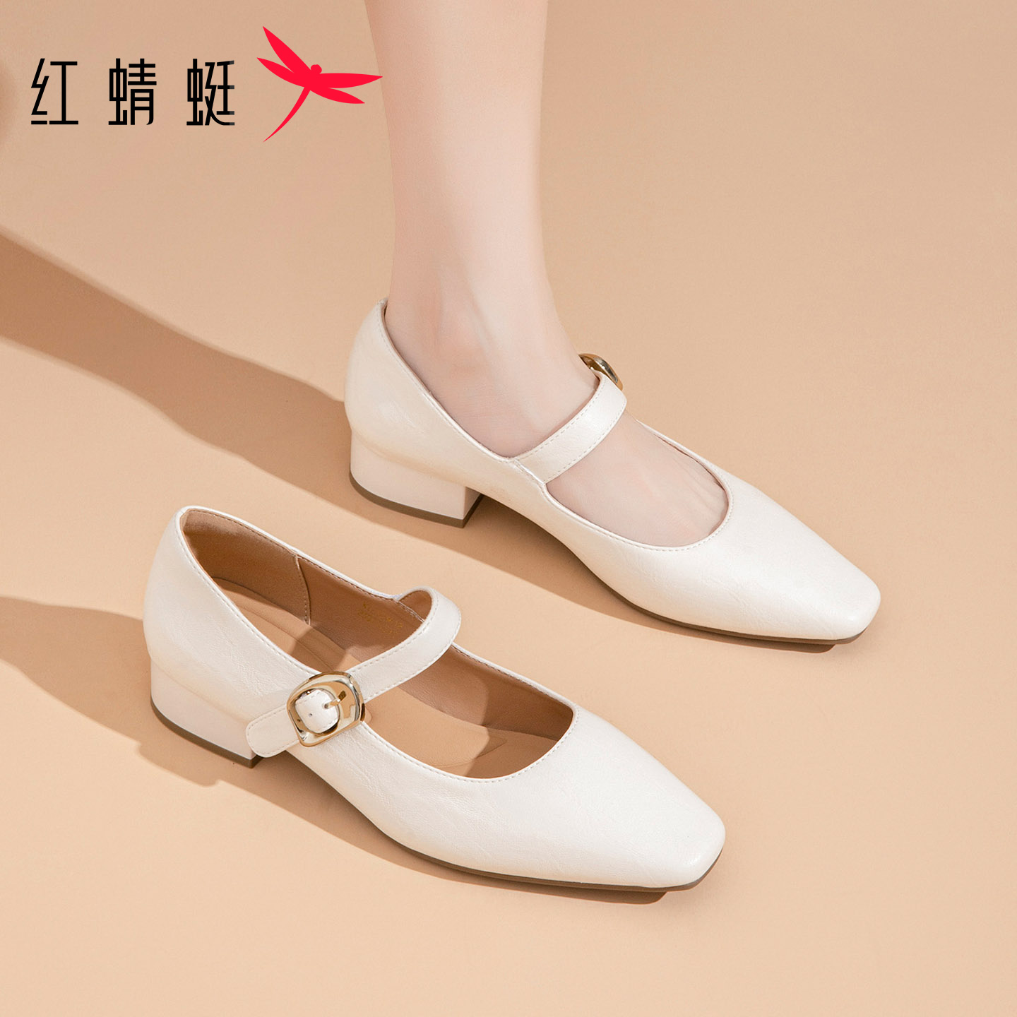 红蜻蜓女鞋2025秋季新款玛丽珍鞋