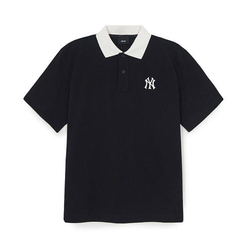 MLB夏季防晒撞色后背字母POLO衫
