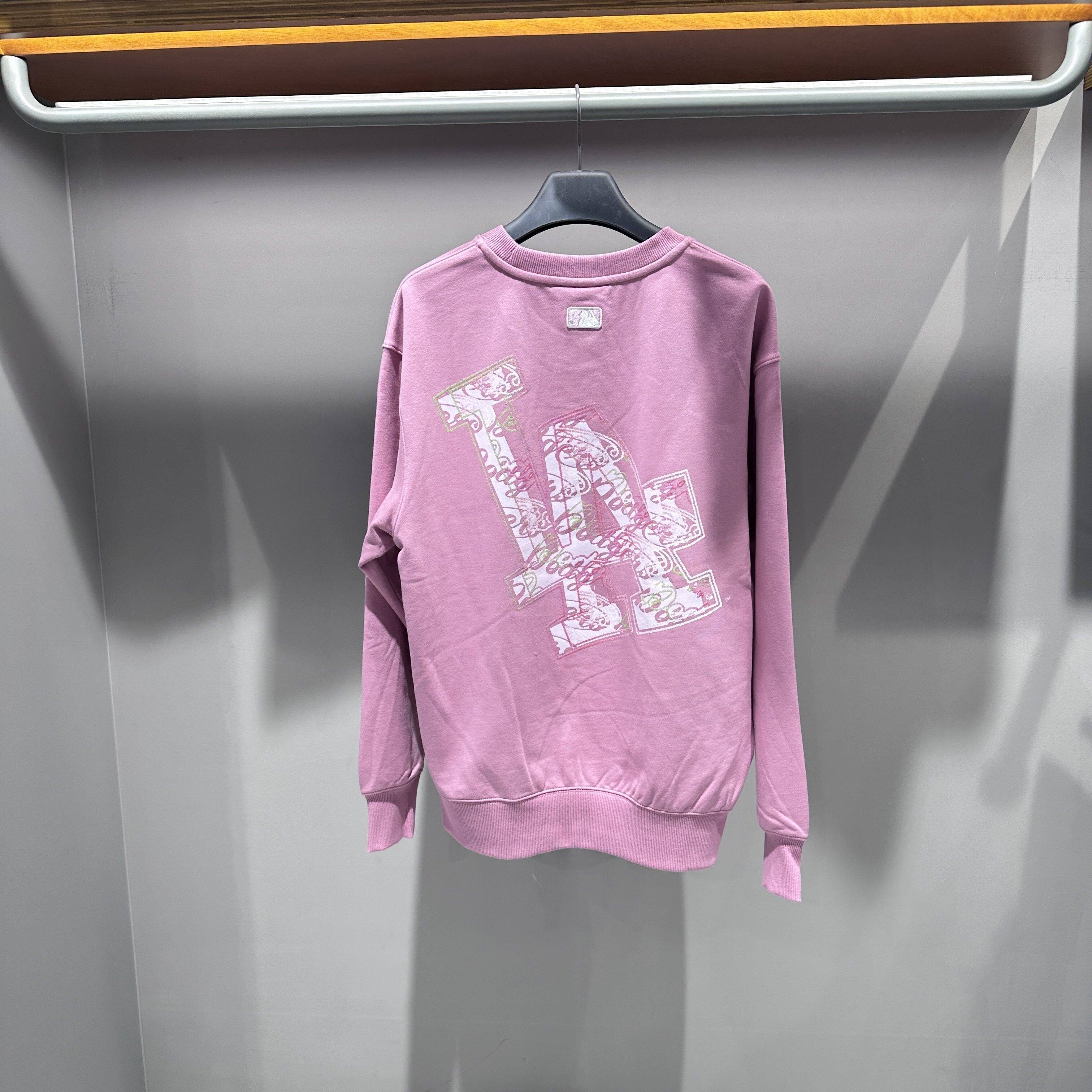 MLB26年男女情侣时尚後背彩色大标印花运动休闲套头休闲上衣3AMTB