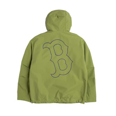 MLB情侣後背大标冲锋衣外套三防连帽运动夹克26春款男女3AWJB0361