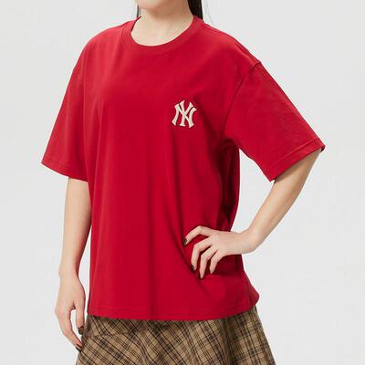MLB官方红色短袖男女装2026春季新款CNY新年款运动服T恤3ATSQ0161