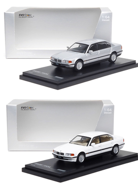 AR box宝马750iL(E38)黑色合金车1:64汽车模型场景摆件