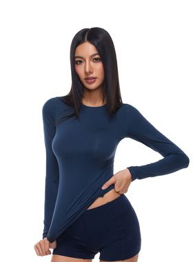 2025年女士轻薄高弹修身长袖t恤女动速干衣显瘦内搭打底衫