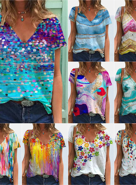 2021宽松印花半袖街头潮女式 T恤