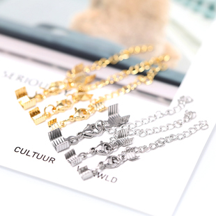 diy饰品配件手工材料 手链项链皮绳尾扣 保色18K金皮绳线夹套扣