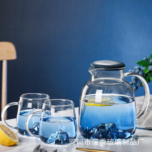观山凉水壶玻璃冷水壶家用大容量果汁壶水壶套装热水壶