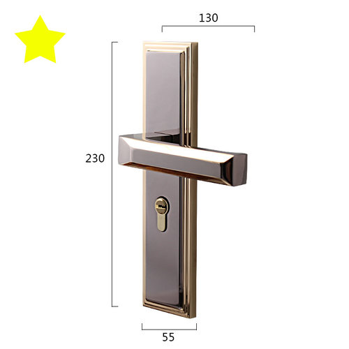 金色门锁室内卧室家用通用型静音现代简约房间实木门把手套装锁具