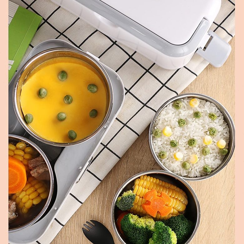 蒸煮饭保温便携热饭菜加热11小家电V电热饭盒带插电可0便当上班族