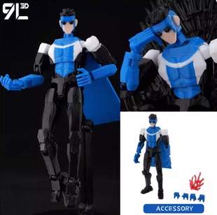 无敌少侠周边3D打印多关节超人可动手办人偶动漫周边玩具礼物