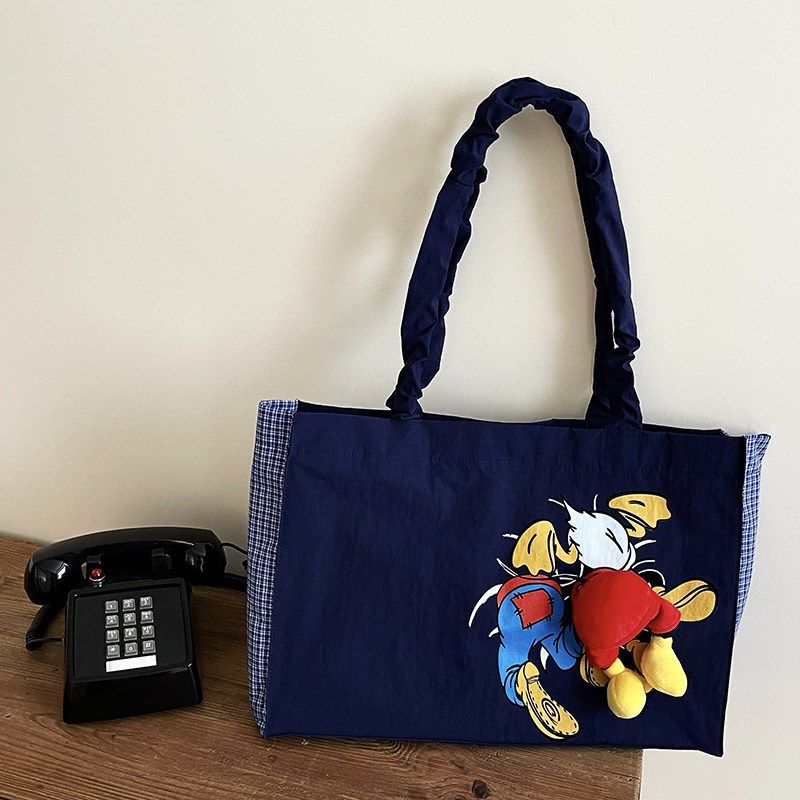 休闲大容量包包女2025新款韩版卡通帆布单肩包大学生上课包托特包,搬运/仓储/物流设备,机械式停车设备（立体停车库）,淘宝优惠券,粉丝福利购,淘宝优惠卷